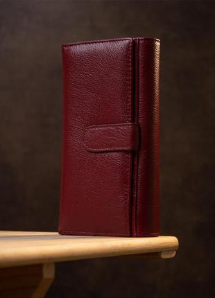 Современный кошелек для женщин st leather 19392 темно-красный8 фото