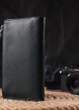 Женский большой вертикальный кошелек из натуральной кожи canpellini 21643 зеленый