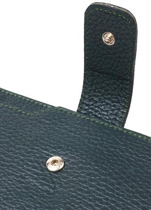 Женский большой вертикальный кошелек из натуральной кожи canpellini 21643 зеленый