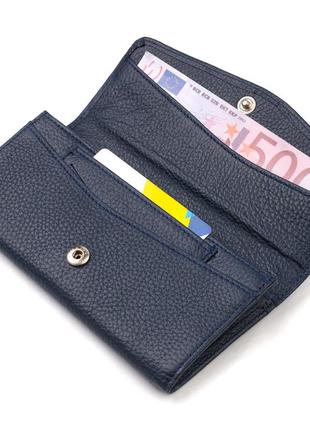 Женский стильный кошелек с удобным функционалом кожаный canpellini 21725 синий3 фото