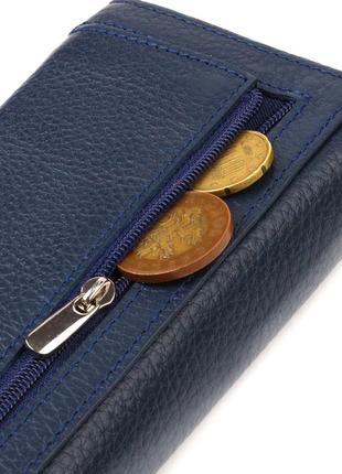 Женский стильный кошелек с удобным функционалом кожаный canpellini 21725 синий5 фото