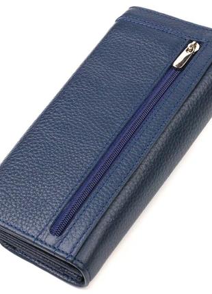 Женский стильный кошелек с удобным функционалом кожаный canpellini 21725 синий2 фото