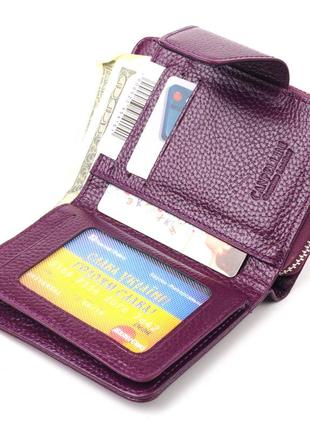 Практичное вертикальное портмоне для женщин с монетницей на молнии из натуральной кожи флотар canpellini 216014 фото
