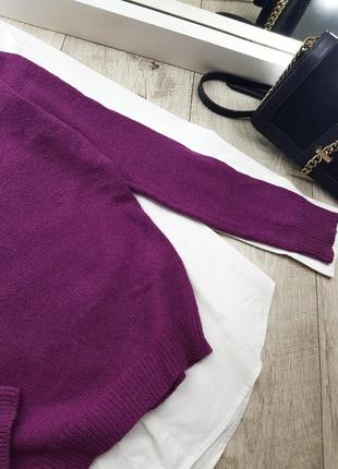 Хлопковый демисезонный джемпер, свитер, кофта, с имитацией латок, в составе с ангорой, befree.4 фото