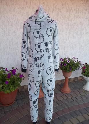 ( 13 - 15 лет ) флисовый кигуруми пижама домашний комбинезон подростковый б / у4 фото