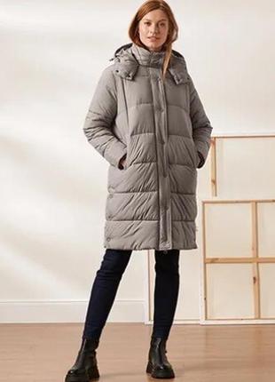 Роскошное теплое женское стеганое пальто с капюшоном от tcm tchibo (чибо), нитевичка, m-l
