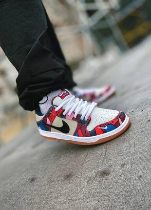 Демисезонное кожаное кроссовки nike sb dunk low parra мужские кроссовки кеды nike sb dunk6 фото