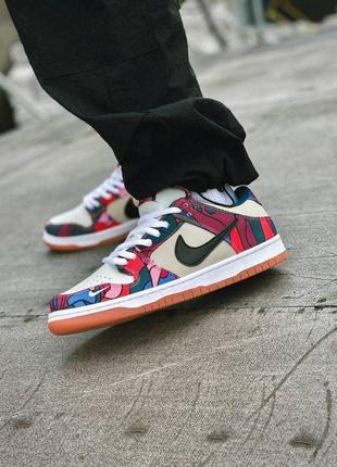 Демисезонное кожаное кроссовки nike sb dunk low parra мужские кроссовки кеды nike sb dunk8 фото