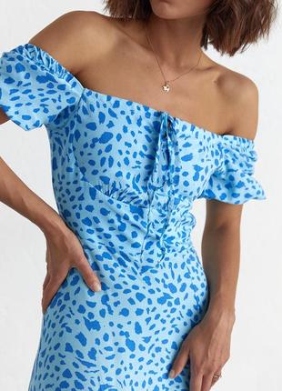 Довге плаття з оборкою та розрізом — блакитний колір, l (є розміри)3 фото
