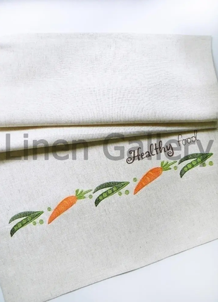 Полотенце с вышивкой "хелси фуд" овощи