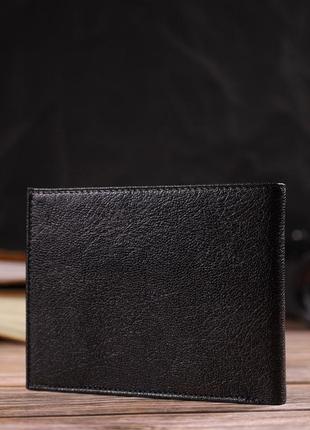 Бумажник для мужчин без застежки из натуральной кожи canpellini 21764 черный7 фото