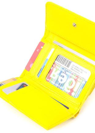 Молодіжний яскравий гаманець із натуральної шкіри флотар canpellini 21597 лимонний4 фото