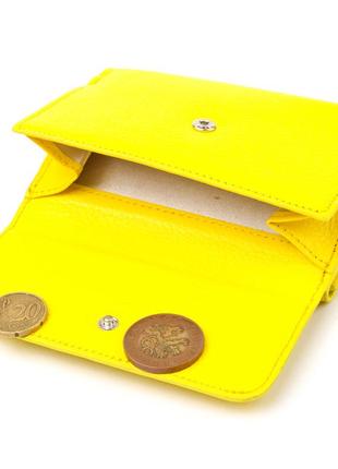 Молодіжний яскравий гаманець із натуральної шкіри флотар canpellini 21597 лимонний6 фото