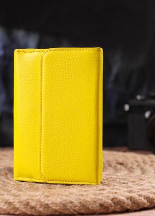 Молодіжний яскравий гаманець із натуральної шкіри флотар canpellini 21597 лимонний8 фото
