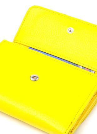 Молодіжний яскравий гаманець із натуральної шкіри флотар canpellini 21597 лимонний3 фото