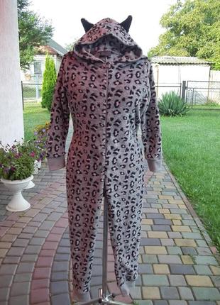 ( 11 - 12 лет ) флисовый кигуруми пижама домашний комбинезон детский б / у