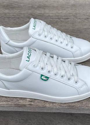 Чоловічі шкіряні кеди lacoste4 фото