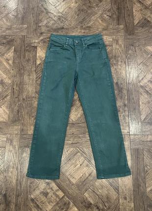 Зелені вкорочені джинси benetton, щільні. розмір 38(s)1 фото