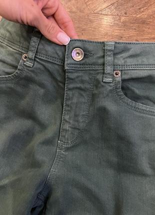 Зелені вкорочені джинси benetton, щільні. розмір 38(s)3 фото