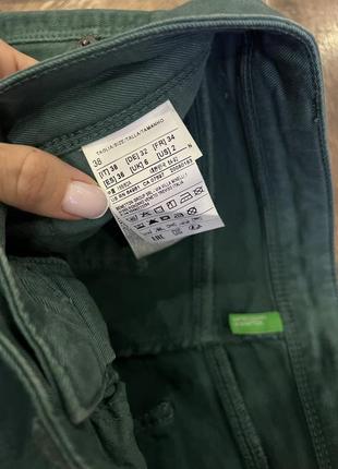 Зеленые джинсы benetton, плотные. размер 38 (s)5 фото