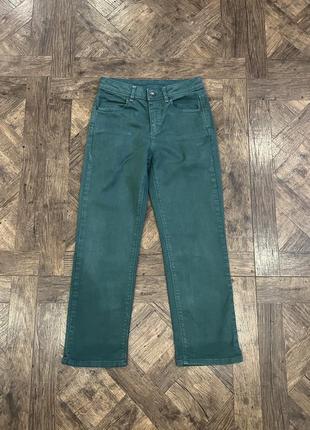 Зеленые джинсы benetton, плотные. размер 38 (s)2 фото