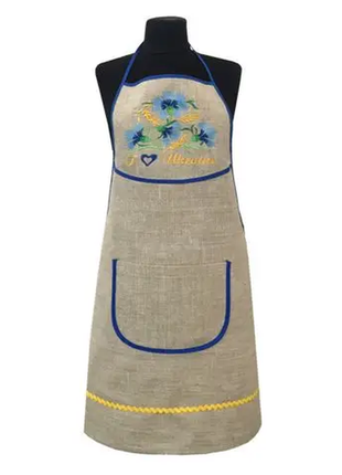 Фартук с вышивкой коллекция "цветы" василька льняной, галерея льна