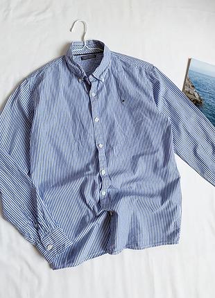 Рубашка, базовая, в полоску, полосатая, оригинал, tommy hilfiger