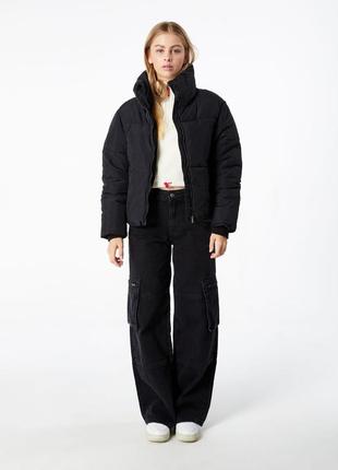 Новая дута/стеганная теплая куртка французский бренд jennyfer размер xxs/xs (холодная осень/ зима) цвет серебряный