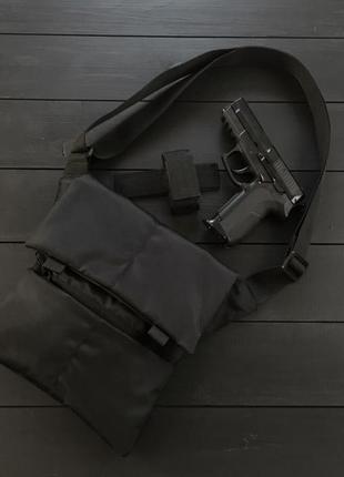 Сумка мессенджер с кобурой. тактическая сумка из ткани, сумка кобура через плечо, сумка тактическая наплечная6 фото