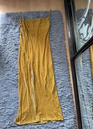 Zara длинное велюровое платье сарафан из свежих коллекций