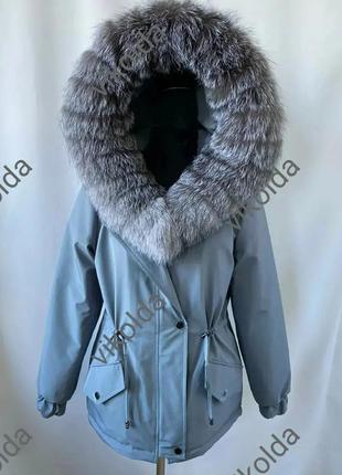Женская зимняя куртка парка с натуральным мехом блюфрост с 42 по 583 фото