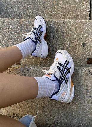 Женские кроссовки asics шипованые gel-1090 white blue orange 36-37-38-39-40-416 фото