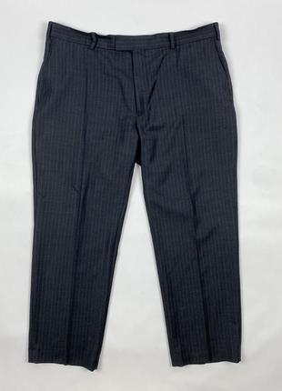 Мужской шерстяной деловой костюм в полоску ermenegildo zegna wool dark gray striped suit3 фото