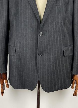 Чоловічий вовняний діловий костюм в смужку ermenegildo zegna wool dark gray striped suit5 фото