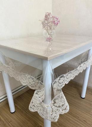 Силиконовая скатерть с кружевом