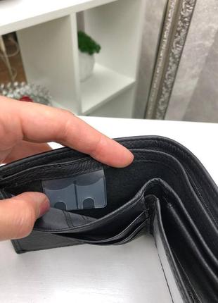 Черный мужской кошелек в фирменной коробке натуральная кожа люкс качество4 фото