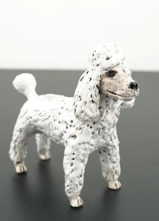 Статуэтка пуделя собачка белый пудель подарок коллекционера пуделей