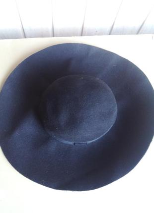 Черная  шерстяная шляпа3 фото