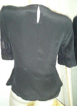 Блуза шелк богемный стиль кружево рукав 1/2 подкладка люкс3 фото