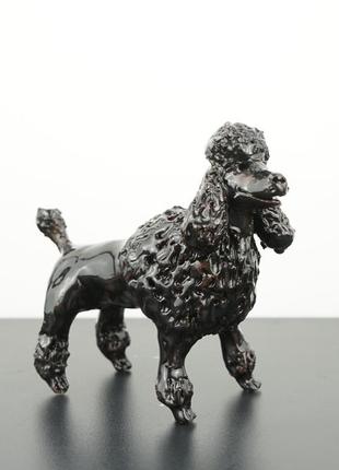 Статуэтка пудель чорный собака сувенир figurine black dog1 фото