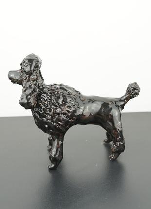 Статуэтка пудель чорный собака сувенир figurine black dog2 фото