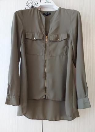 Шифонова сорочка, блуза хакі