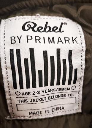 Куртка бомбер для мальчика rebel by primark размер 2-3 года 98 см3 фото