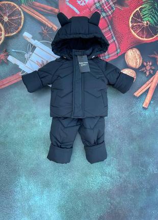 Зимний костюм куртка и полукомбинезон, зимний набор комбинезон с курточкой, очень теплый комплект на зиму куртка и комбез6 фото