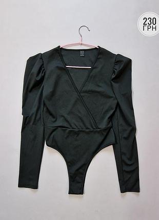 Боди на длинный рукав черный