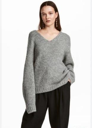 Обенмный свитер из альпаки и шерсти оверсайз h&m