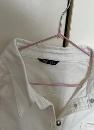 Белая джинсовая рубашка оверсайз / джинсовка/джинсовый пиджак4 фото