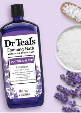 Розслабляюча лавандова піна для ванни dr teal's soothe & sleep lavender, 1000 мл. usa