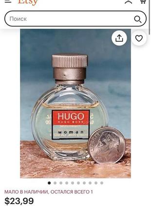 Редкость снятость edt hugo woman hugo boss коллекционная миниатюра первая формула аромата 1997 год9 фото