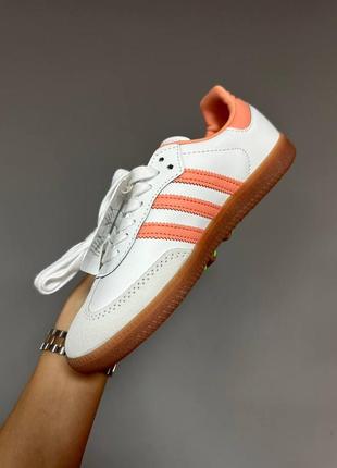 Кросівки adidas samba white peach4 фото